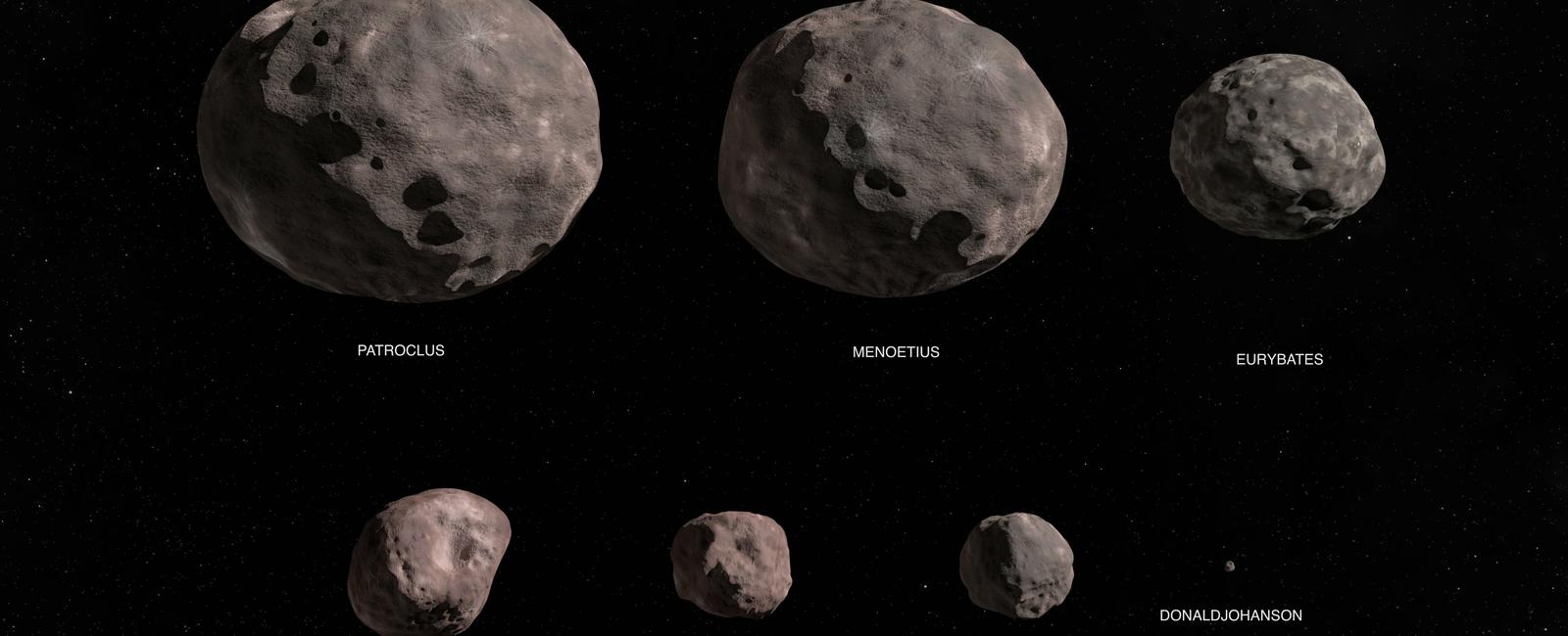 Trojan asteroids are those that go both in front and behind jupiter