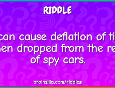 Cause deflation of tires when dropped from the rear of spy cars spikes