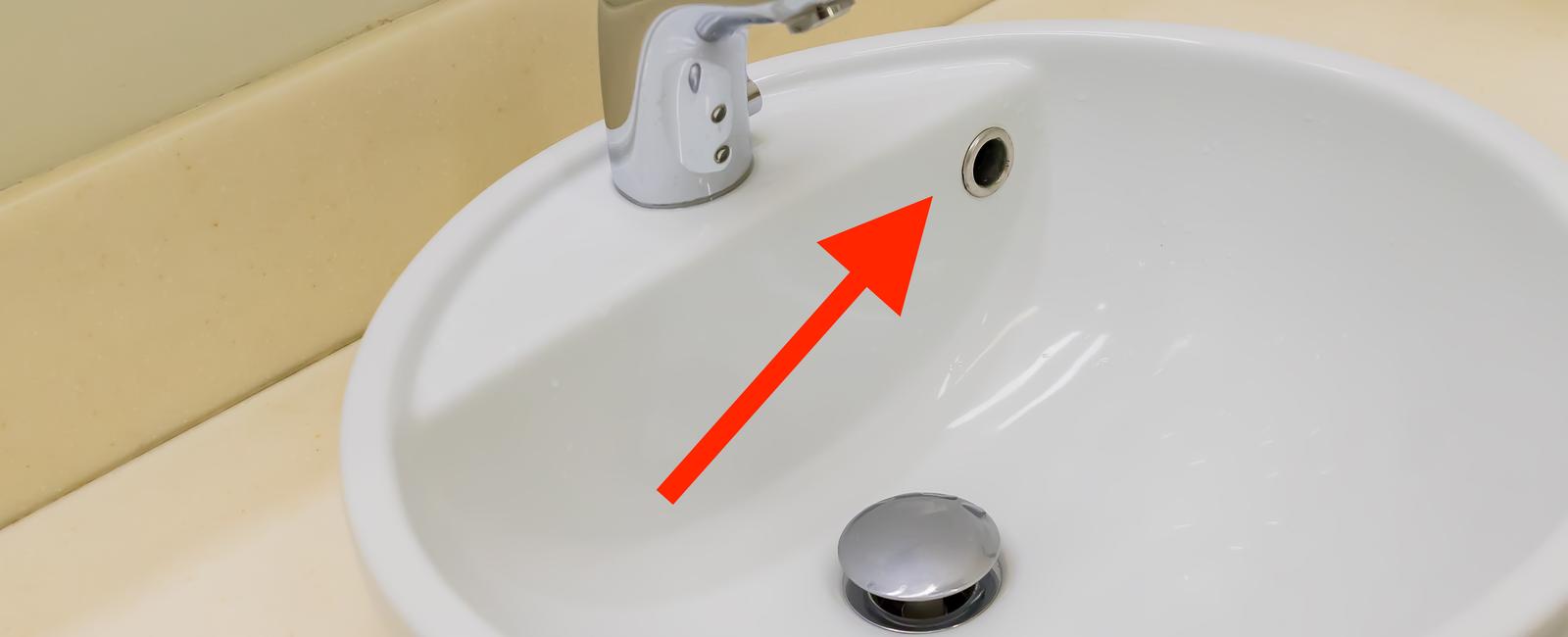 The little hole in the sink that lets the water drain out instead of flowing over the side is called a porcelator