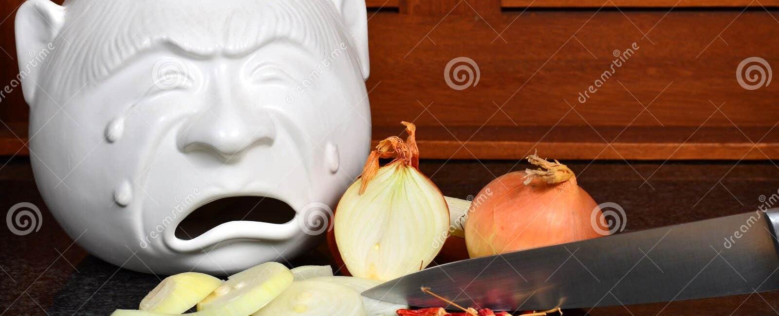 Cutting onions releases a gas which causes a stinging sensation when it comes into contact with your eyes your body produces tears to dilute the irritant and remove it from your eyes