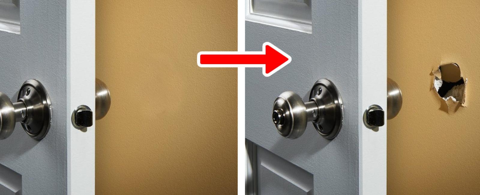 Keep your door from hitting the wall by covering the knob with a tennis ball