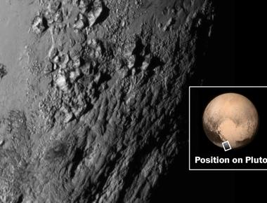 Like earth pluto has craters mountains and valleys its surface temperatures can vary from 375 to 400 degrees fahrenheit 226 to 240 degrees celsius