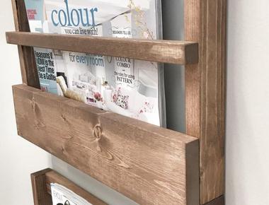 Store your styling tools in a magazine rack