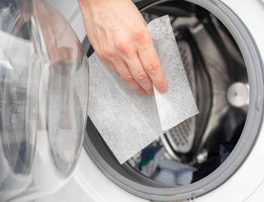 Create a makeshift air freshener by turning on a fan and taping a dryer sheet or two on the back they ll stick on and work efficiently to eliminate odors