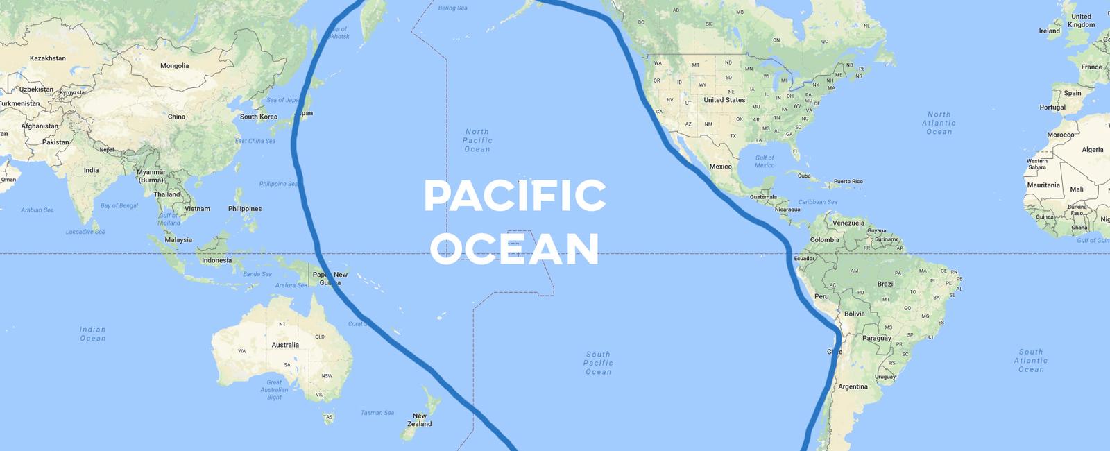 The largest ocean on earth is the pacific ocean