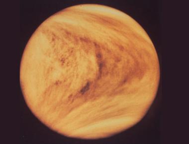 Venus has a thick toxic atmosphere it s always covered in thick yellow clouds made up of sulfuric acid that traps heat and the entire atmosphere is filled with carbon dioxide