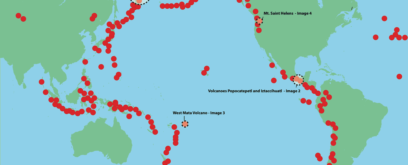 Around 75 of the volcanoes on earth are found in the pacific ring of fire an area around the pacific ocean where tectonic plates meet