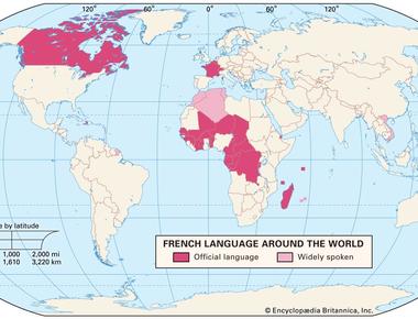 Other than english french is the only language taught in every country