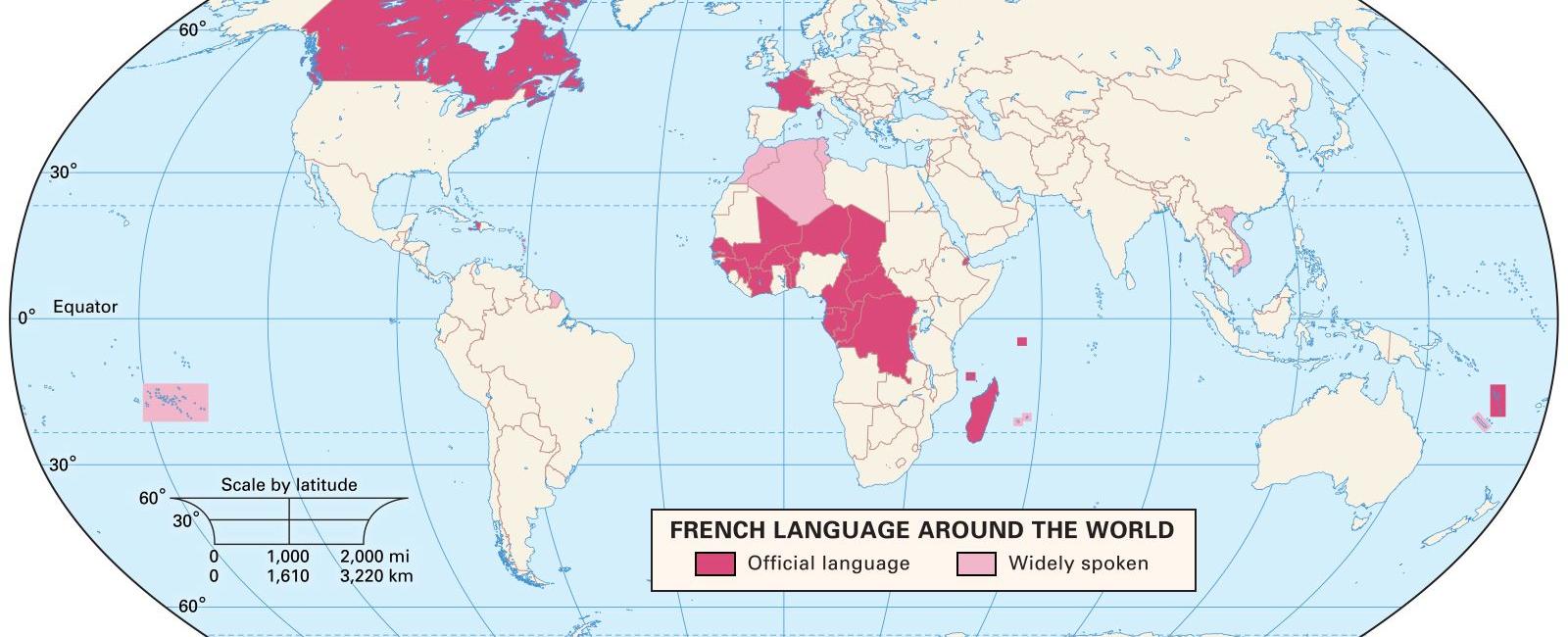 Other than english french is the only language taught in every country