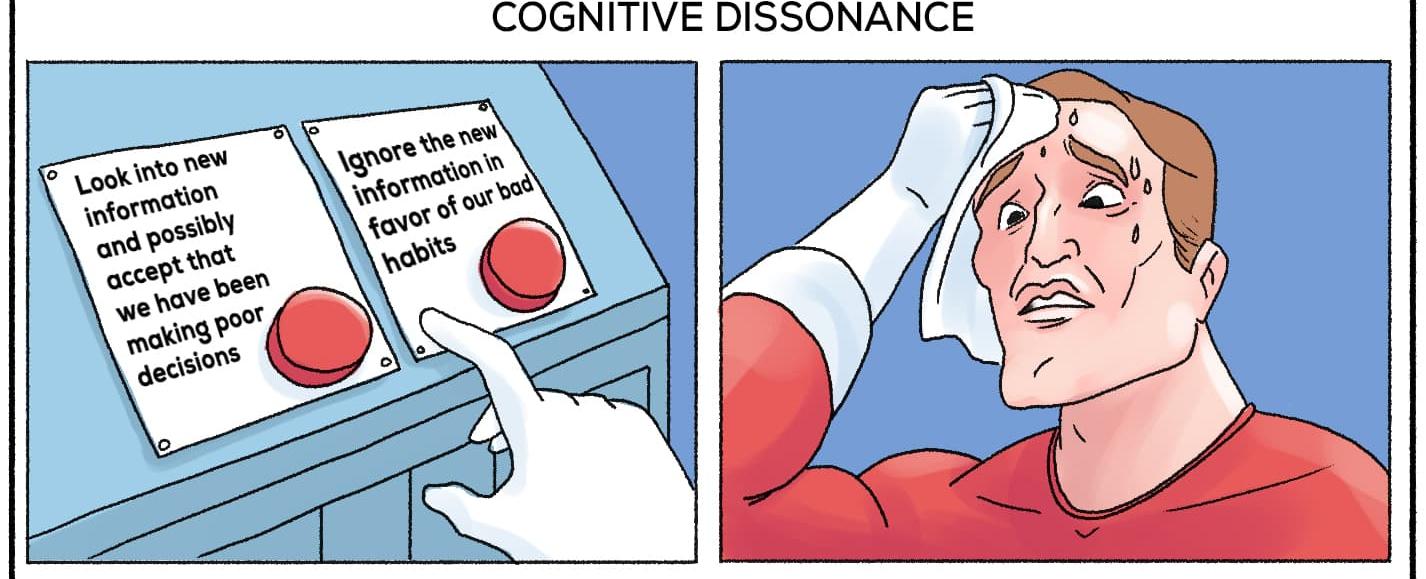 We prefer to skew the facts rather than change our mind about something cognitive dissonance occurs when facts counter something we believe and we often avoid information that can cause cognitive dissonance