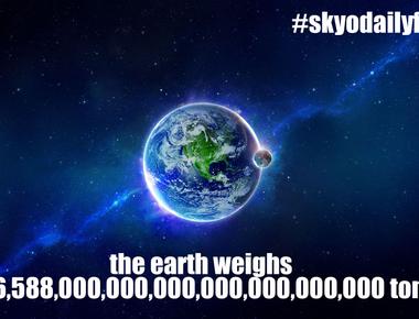 The earth weighs around 13 billion trillion tons