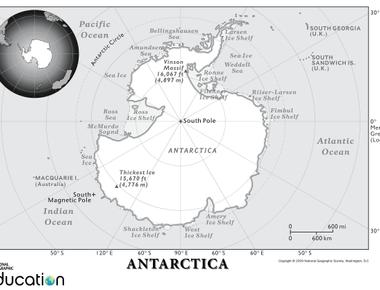 Antarctica is the only continent that does not have land areas below sea level