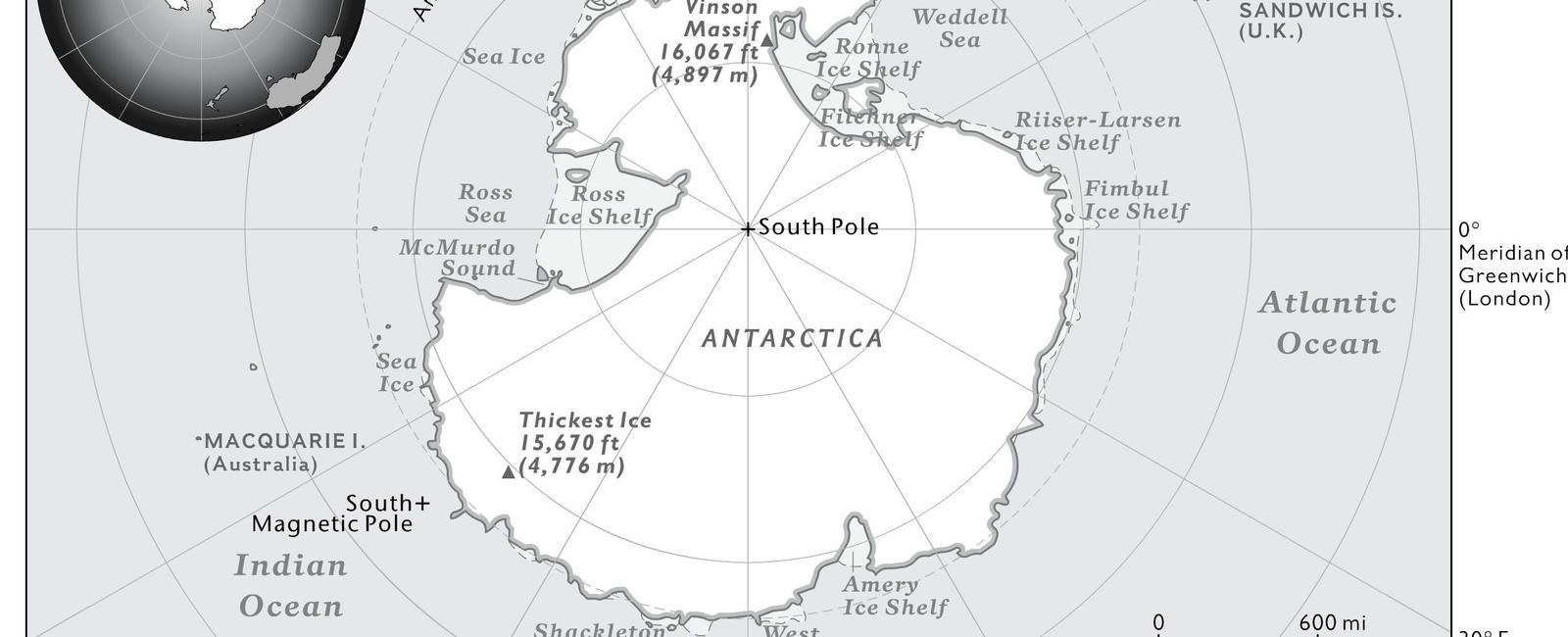 Antarctica is the only continent that does not have land areas below sea level