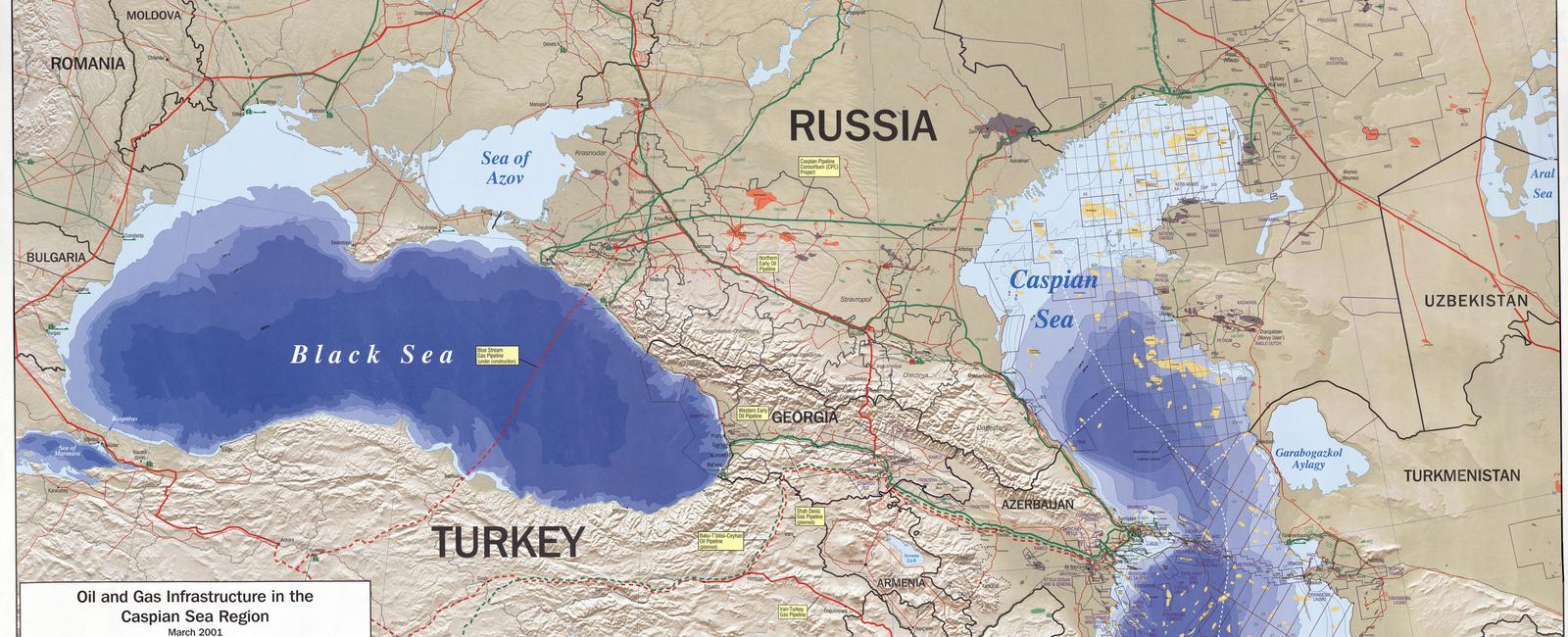 The caspian sea is rich in oil and gas roughly 10 of the gdp and 40 of the exports of its surrounding countries relying on the sea