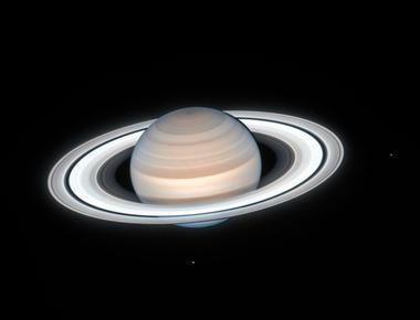 Saturn s southern hemisphere is cloudy while its northern hemisphere is clear as its clouds have sunk deeper into its atmosphere