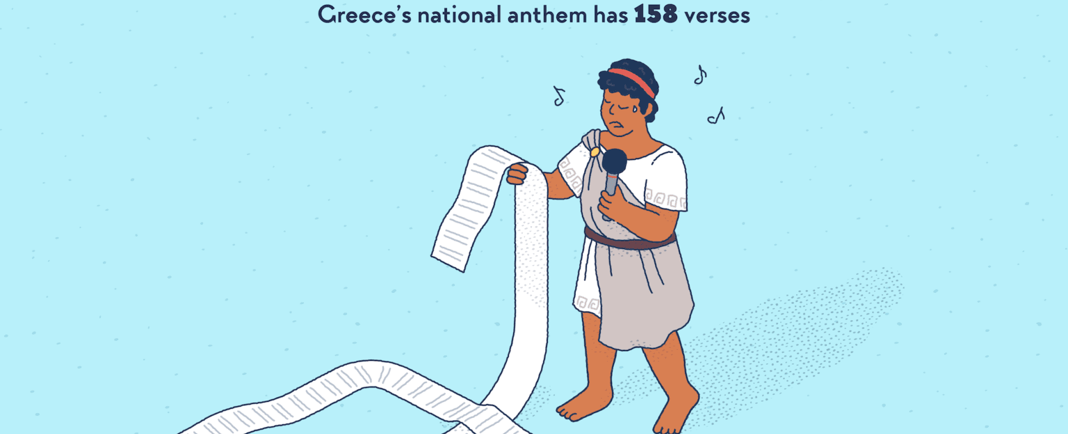 The national anthem of greece has 158 verses