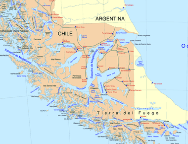 The strait of magellan has notoriously turbulent waters that are littered with sea ice and icebergs