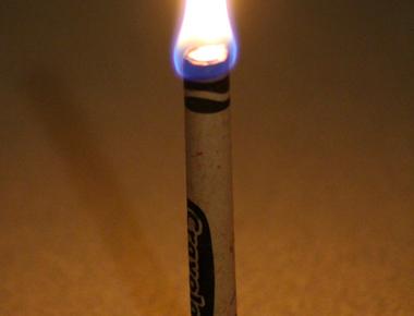 Out of candles a crayon can burn for up to 30 minutes