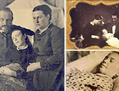 In the victorian era it was popular for people to photograph relatives after they had died often placing them in lifelike poses