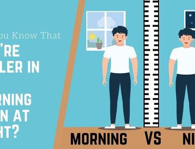 You are taller in the morning than you are in the evening cartilage in your knees and spine shrink during the day before springing back as you sleep at night