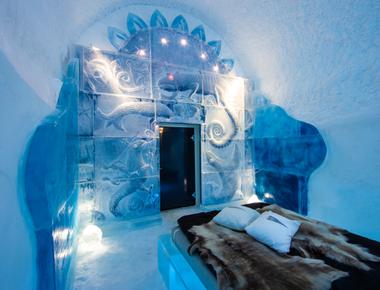 There is a hotel in sweden built entirely out of ice it is rebuilt every year