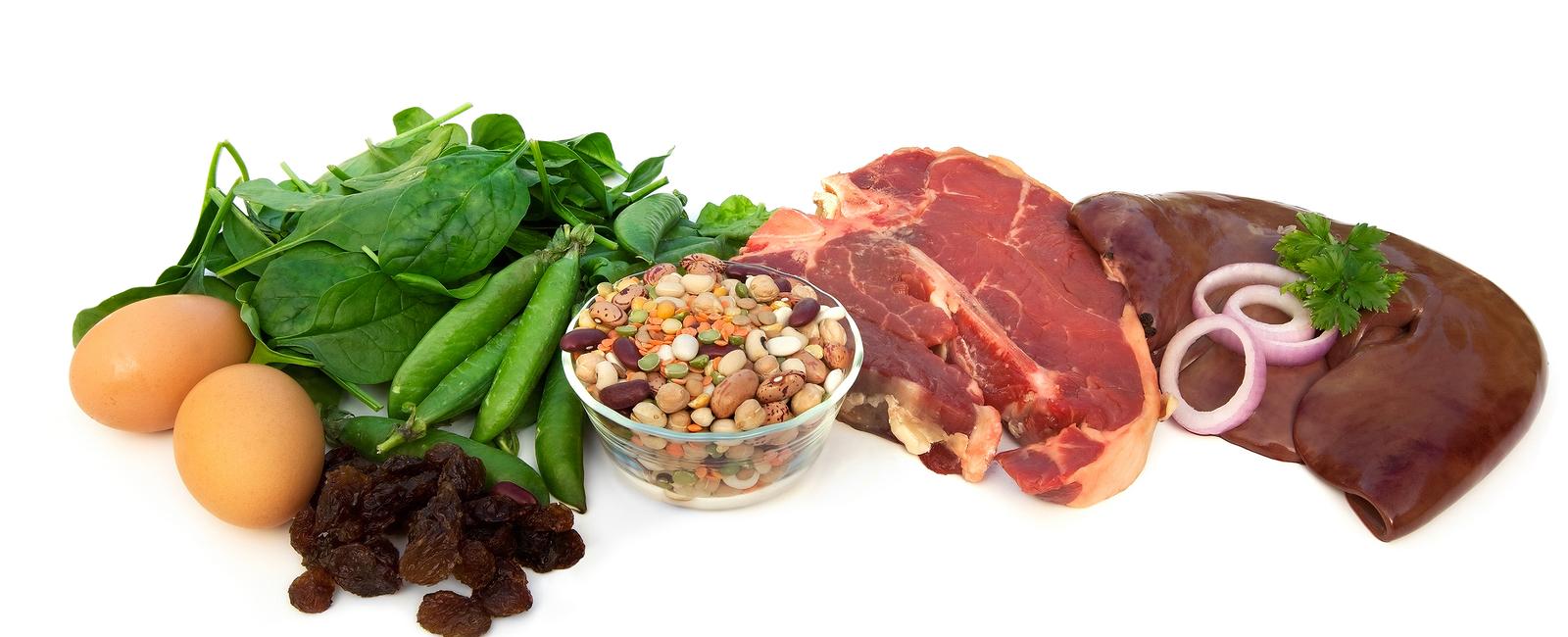 Examples of iron rich foods include red meat fish chick peas tofu beans and lentils