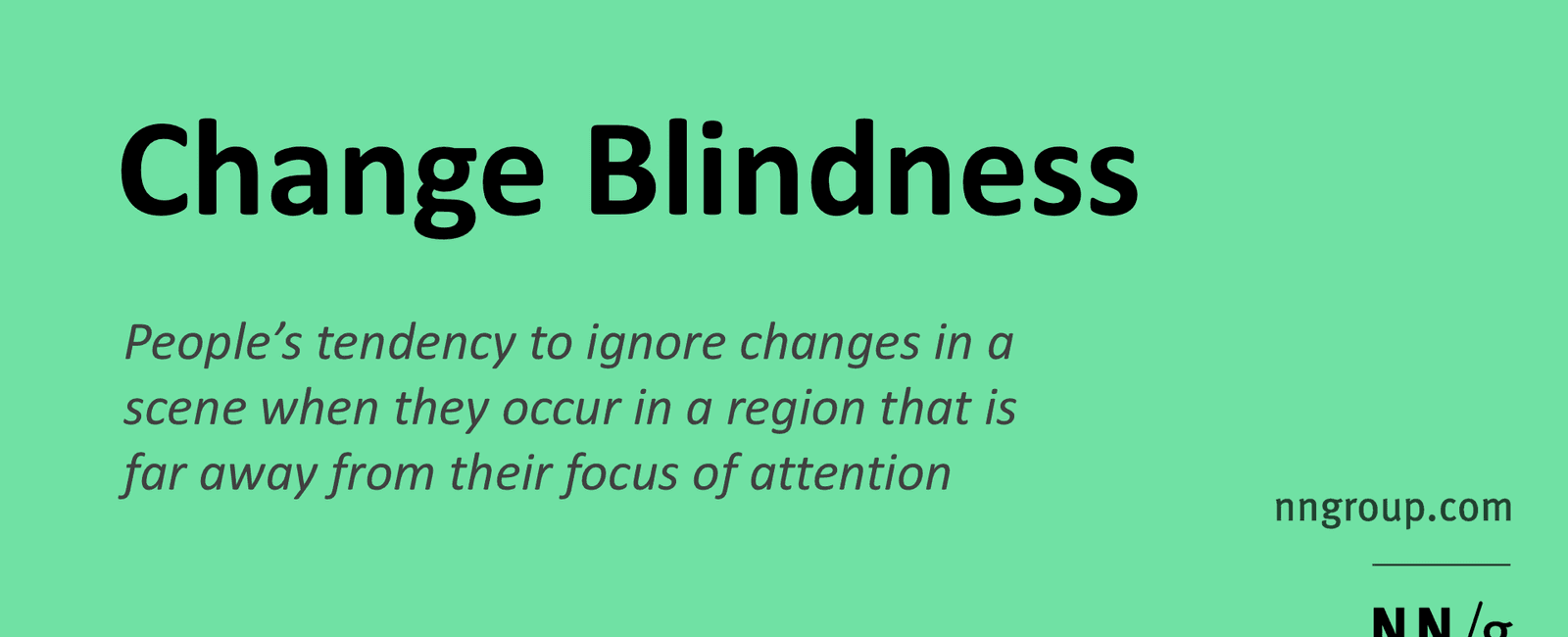 People frequently not noticing massive changes is an example of change blindness or inattention blindness it s a result of info overload so the brain doesn t fully process information