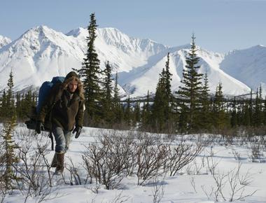 When shooting into the wild the temperature outdoors was at freezing when emile hirsch performed the naked back float down the stream