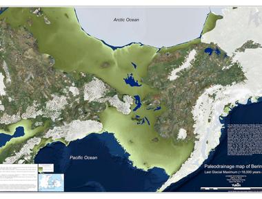 The bering strait is theorized to be a former land bridge between asia and north america during the ice age as the strait is shallow averaging only 50 meters in depth this would have allowed plants and animals to move between continents