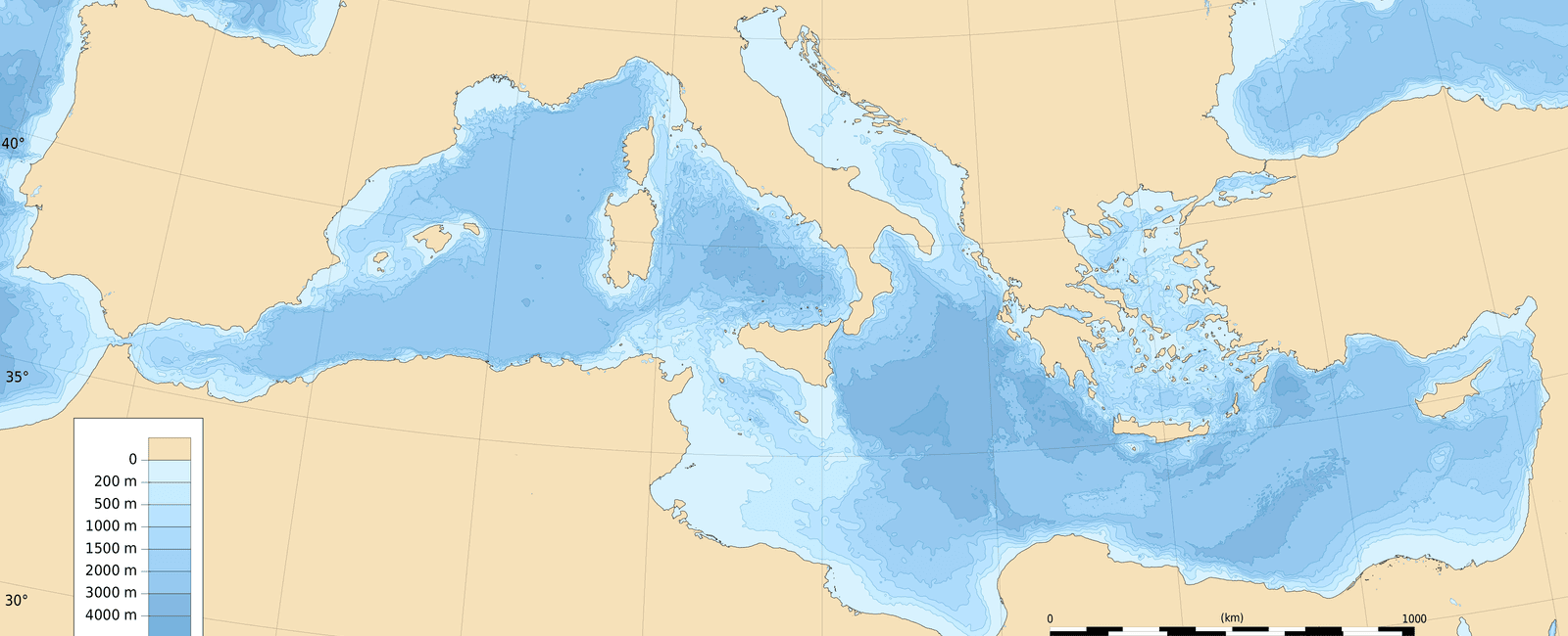 The mediterranean sea is the largest sea in the world it has an area of 1 144 800 square miles