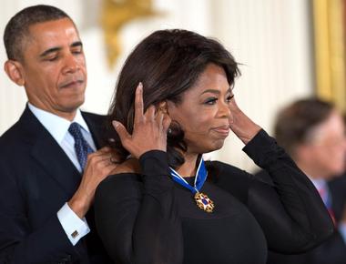 Oprah winfrey was awarded the presidential medal of freedom the highest civilian honor in the united states by then president barack obama in 2013