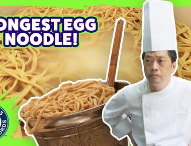 A chef made the world s longest handmade egg noodle that measured more than 600 feet which is longer than the washington monument