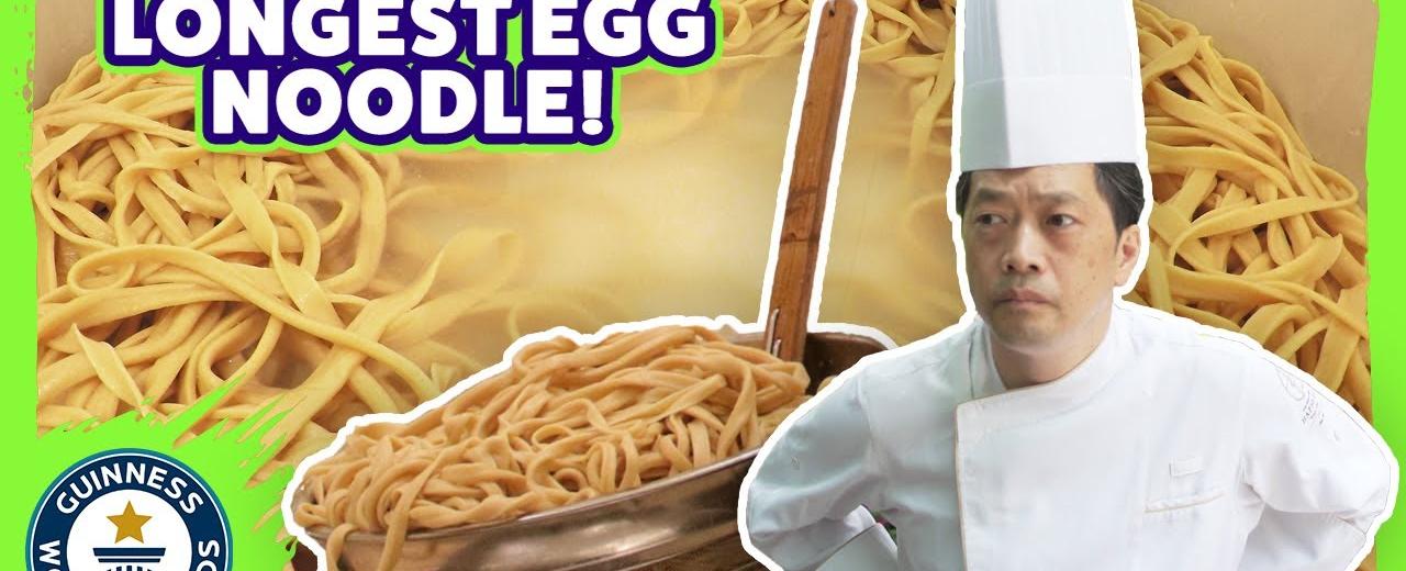 A chef made the world s longest handmade egg noodle that measured more than 600 feet which is longer than the washington monument