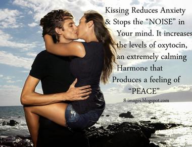 Kissing can reduce levels of sol the stress hormone which leads to a safe and secure feeling