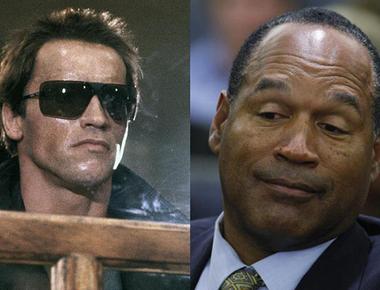 O j simpson was considered for the terminator but the producers feared he was too nice to be taken seriously as a cold blooded killer
