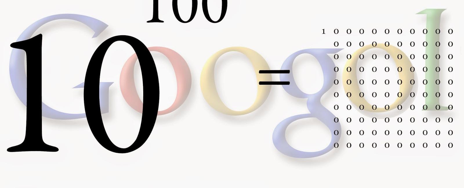 1 googol is the number 1 followed by 100 zeros