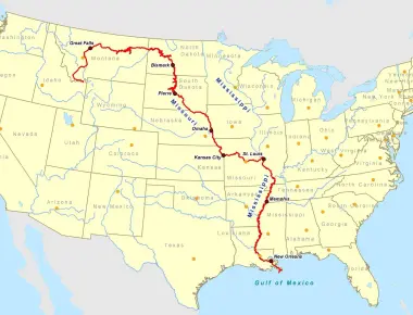 If you travel the mississippi river from north to south you ll pass through 10 states