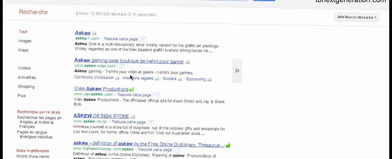 If you search for askew in google the content will tilt slightly to the right