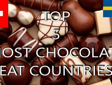 Switzerland eats the most chocolate equating to 20 lbs per person per year