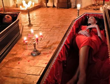 The cozy place dracula rests coffin