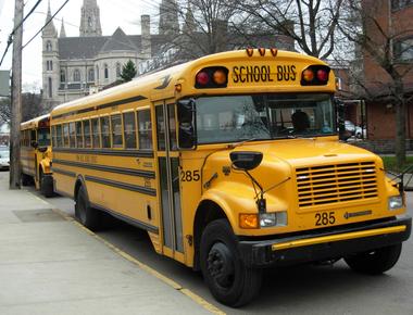 School buses used to be orange before they changed them to yellow for visibility