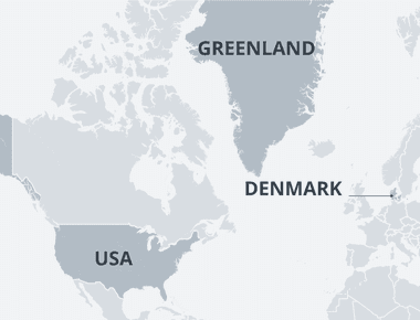 What country is split into 443 named islands and also holds the territory of greenland denmark