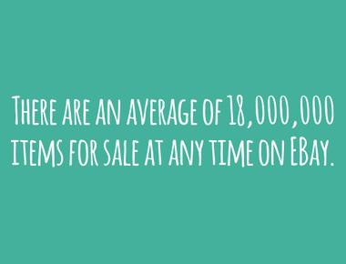 There are an average of 18 000 000 items for sale at any time on ebay