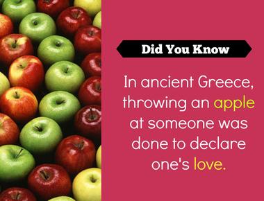 In ancient greece throwing an apple at someone was done to declare one s love