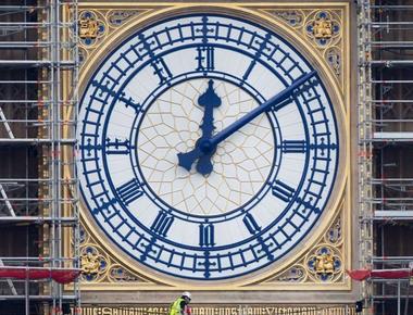 Turning back the clock hands of big ben takes a total of five hours