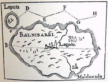 What is the name of the floating island in jonathan swift s gulliver s travels laputa