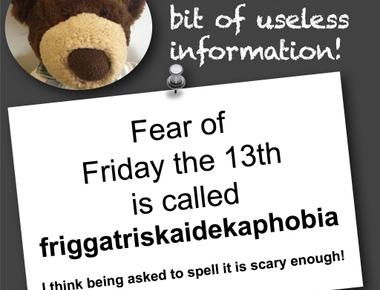 Paraskevidekatriaphobia means fear of friday the 13th which occurs one to three times a year