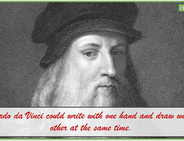 Leonardo da vinci could write with one hand while drawing with the other