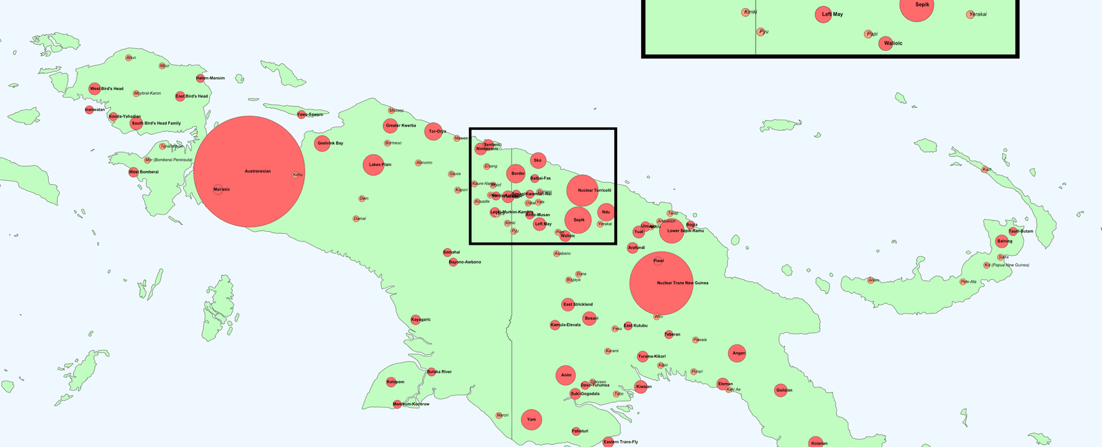 Papua new guinea has the most languages at 840