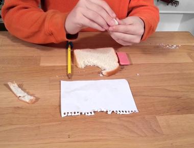 Before the eraser bread was used to remove pencil marks